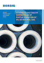 Synthesis Gas Cooler Downstream of Partial Oxidation of Oil or Natural Gas